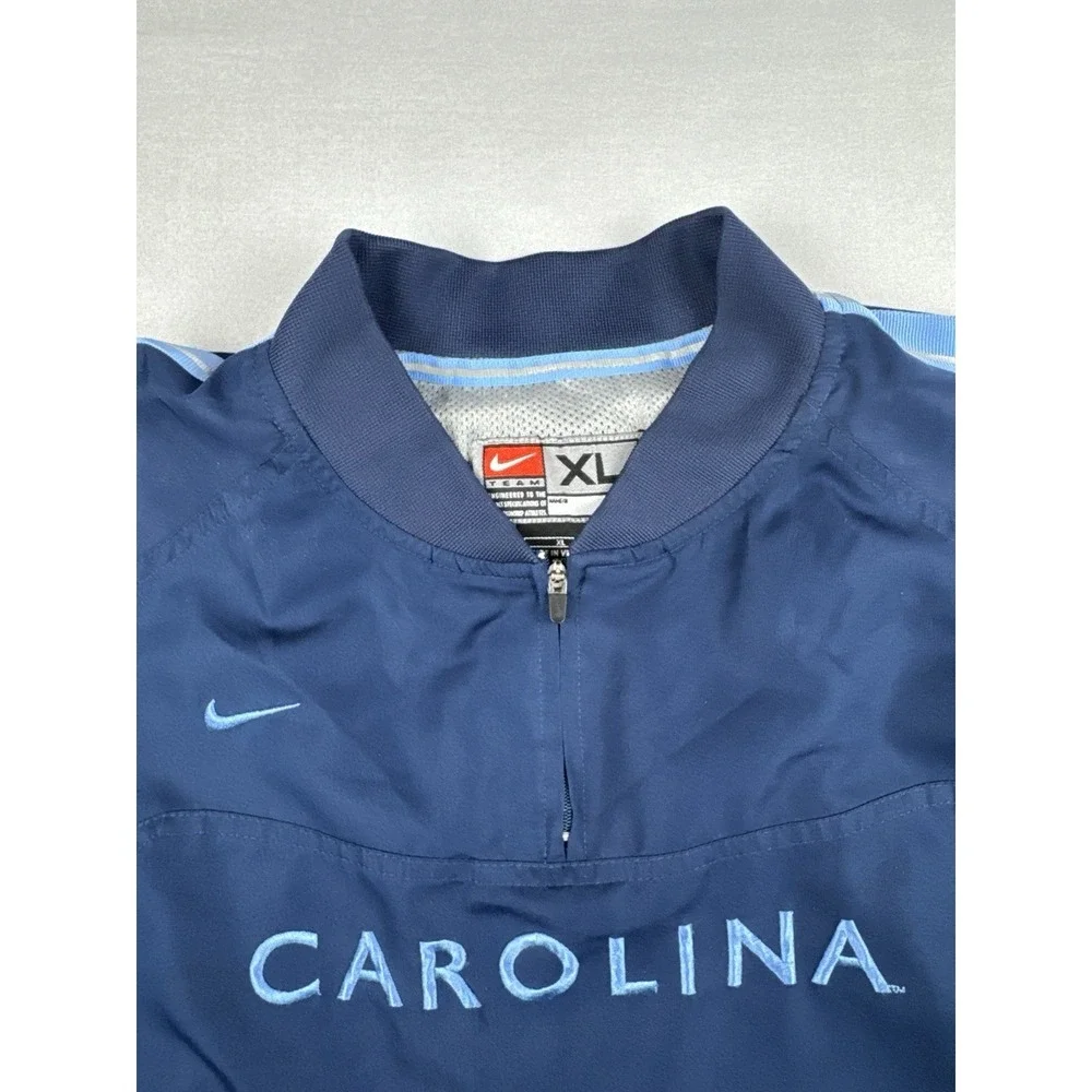Nike Team North Carolina Tar Heels Pullover Windbreaker Jacket XL Blue Y2K
